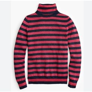J. Crew Sparkle Stripe Turtleneck Sweater Large